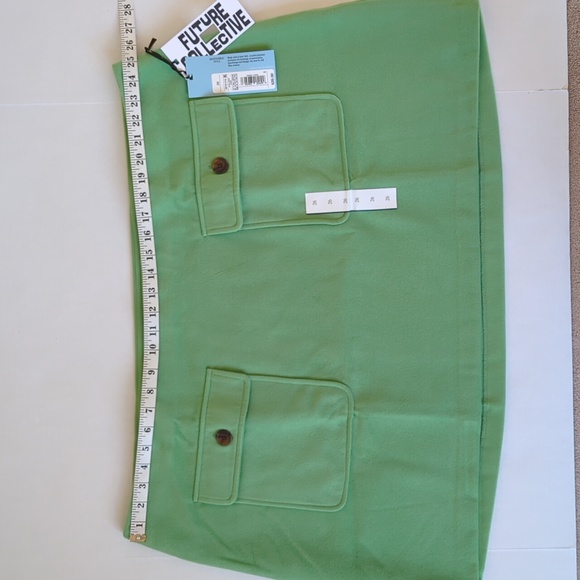 NWT Future Collective w/Reese Blutstein Double Pocket Mini Skirt 26 Retro Green - Picture 13 of 15